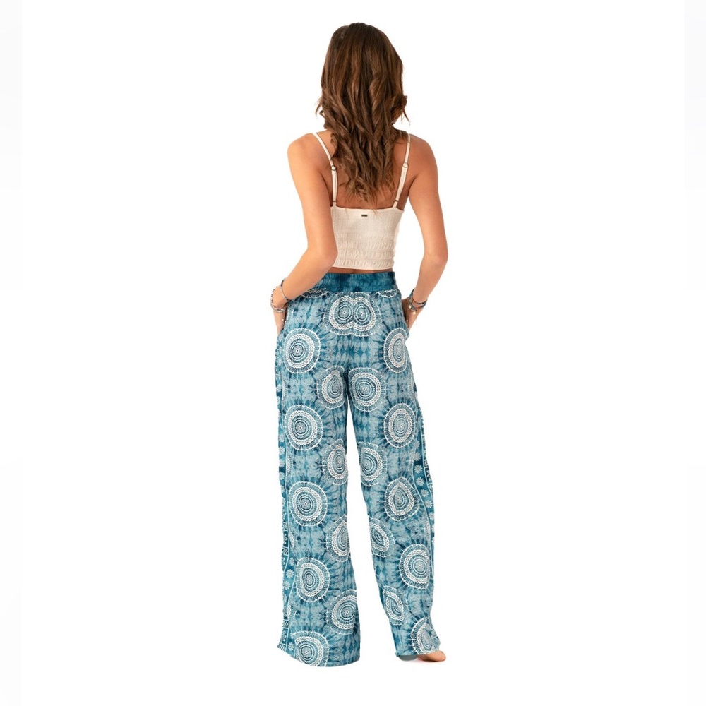 Lotus&Luna Wide Leg Mandala Beach Vacay Pocket Harem Lounge Pants w/pockets EUC - Picture 9 of 14